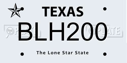 BLH200 Texas License Plate