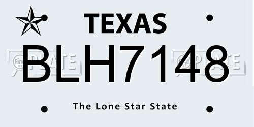 BLH7148 Texas License Plate