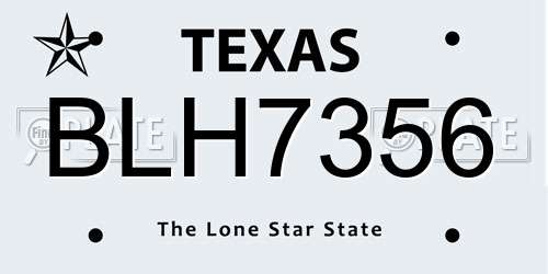 BLH7356 Texas License Plate