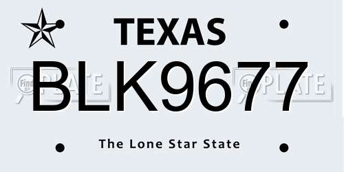 BLK9677 Texas License Plate