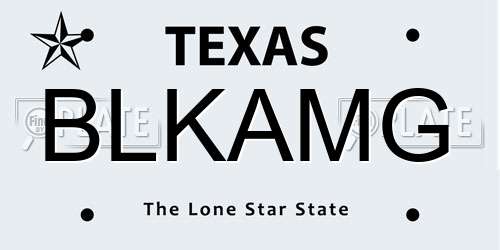 BLKAMG Texas License Plate