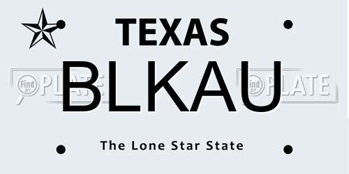BLKAU Texas License Plate