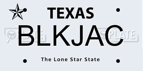 BLKJAC Texas License Plate
