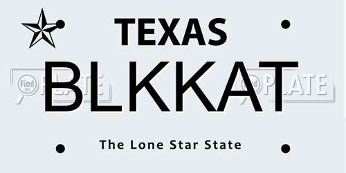 BLKKAT Texas License Plate
