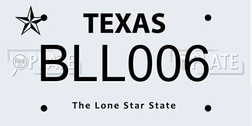 BLL006 Texas License Plate