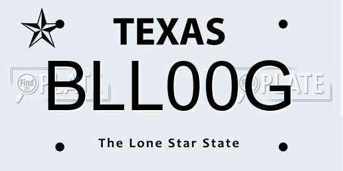 BLL00G Texas License Plate