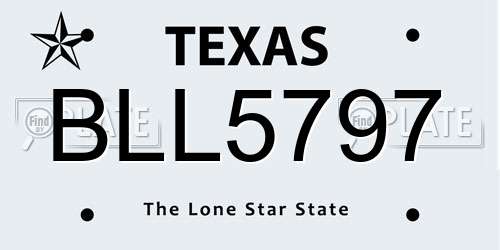 BLL5797 Texas License Plate