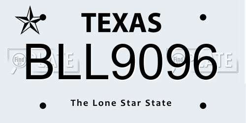 BLL9096 Texas License Plate