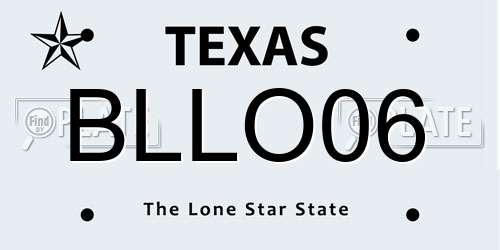 BLLO06 Texas License Plate