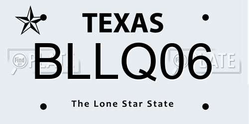 BLLQ06 Texas License Plate