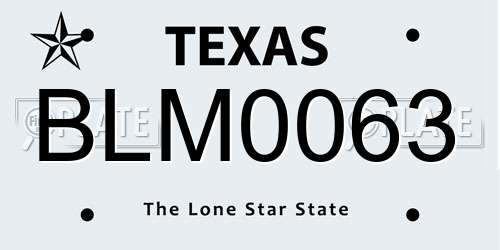 BLM0063 Texas License Plate