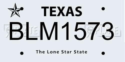 BLM1573 Texas License Plate