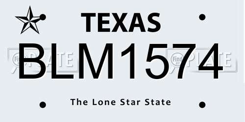 BLM1574 Texas License Plate