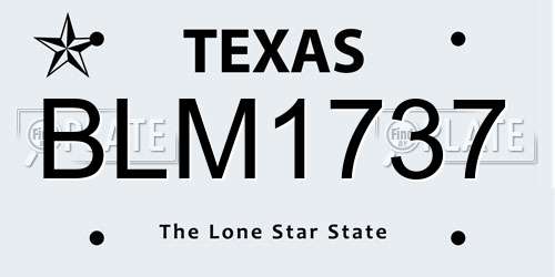 BLM1737 Texas License Plate