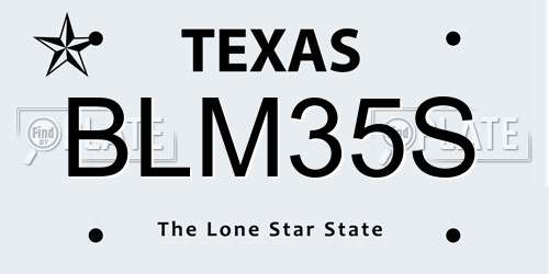 BLM35S Texas License Plate