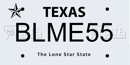 BLME55 Texas License Plate