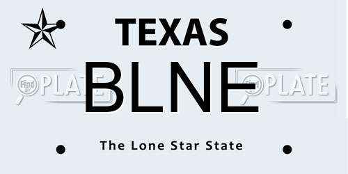 BLNE Texas License Plate