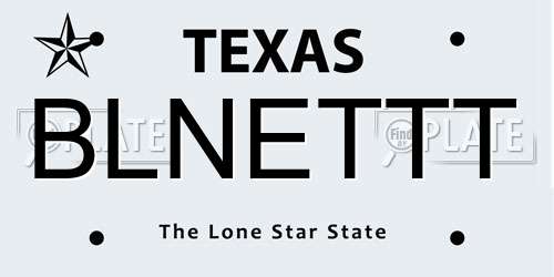BLNETTT Texas License Plate