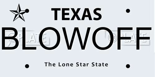 BLOWOFF Texas License Plate