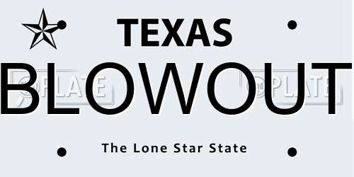 BLOWOUT Texas License Plate