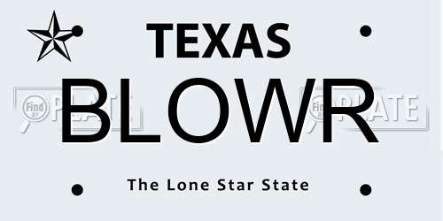BLOWR Texas License Plate