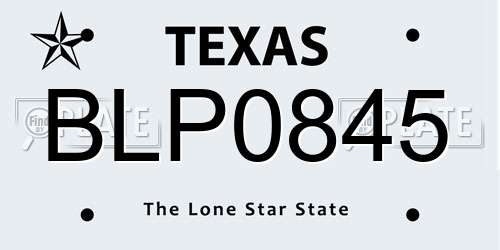 BLP0845 Texas License Plate