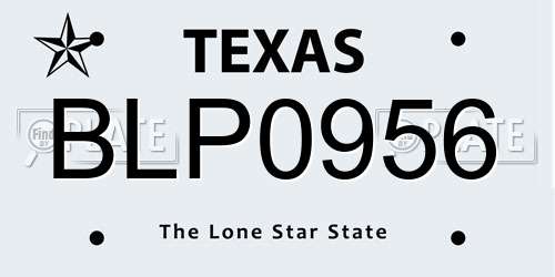 BLP0956 Texas License Plate