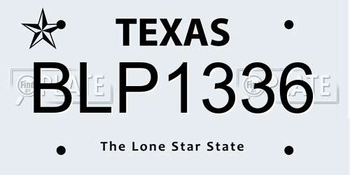 BLP1336 Texas License Plate
