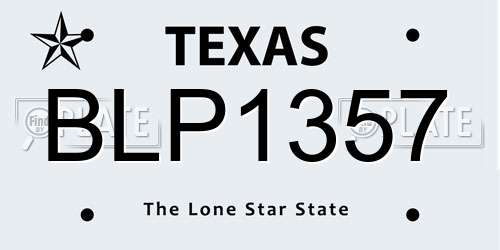 BLP1357 Texas License Plate