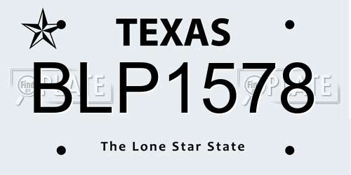 BLP1578 Texas License Plate