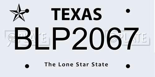 BLP2067 Texas License Plate