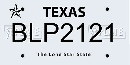 BLP2121 Texas License Plate