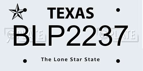BLP2237 Texas License Plate
