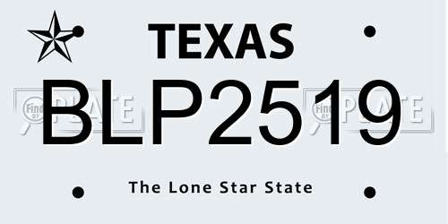 BLP2519 Texas License Plate