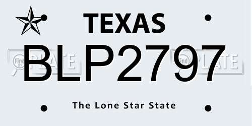 BLP2797 Texas License Plate