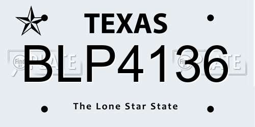 BLP4136 Texas License Plate