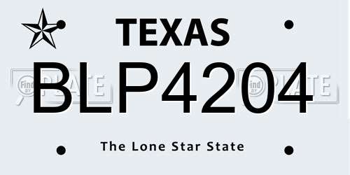 BLP4204 Texas License Plate
