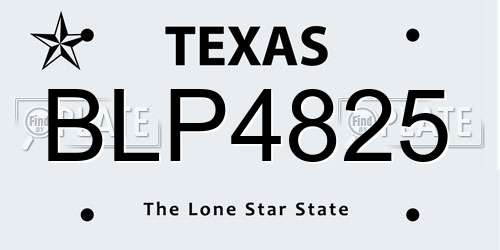 BLP4825 Texas License Plate