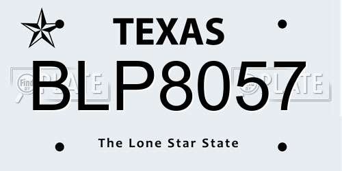 BLP8057 Texas License Plate