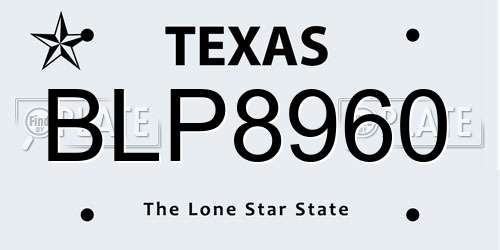 BLP8960 Texas License Plate