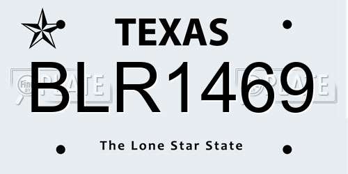 BLR1469 Texas License Plate
