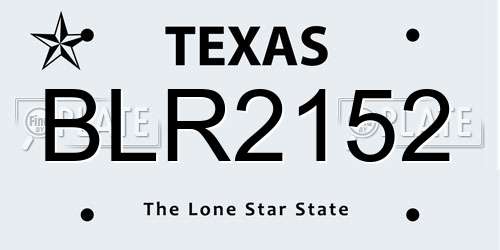 BLR2152 Texas License Plate