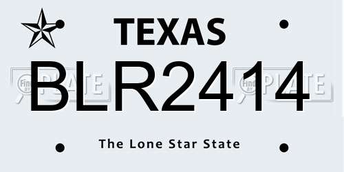 BLR2414 Texas License Plate