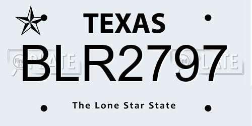 BLR2797 Texas License Plate