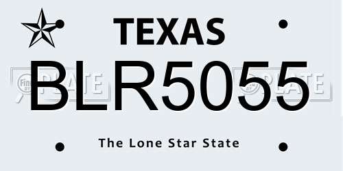 BLR5055 Texas License Plate