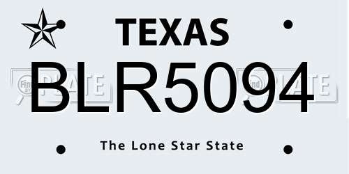 BLR5094 Texas License Plate