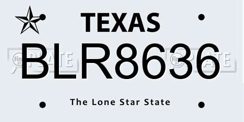 BLR8636 Texas License Plate