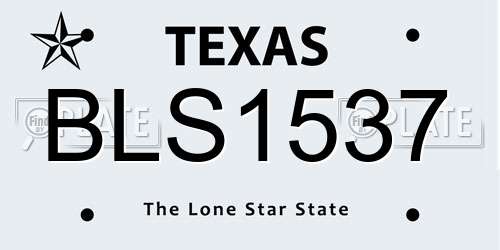 BLS1537 Texas License Plate