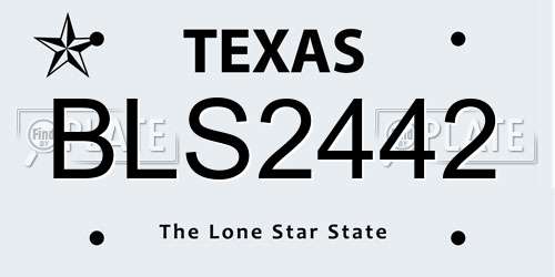 BLS2442 Texas License Plate