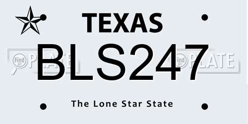 BLS247 Texas License Plate